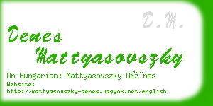 denes mattyasovszky business card